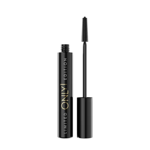 A black mascara tube with a wand applicator, labeled "ONLY1 Limited Edition."