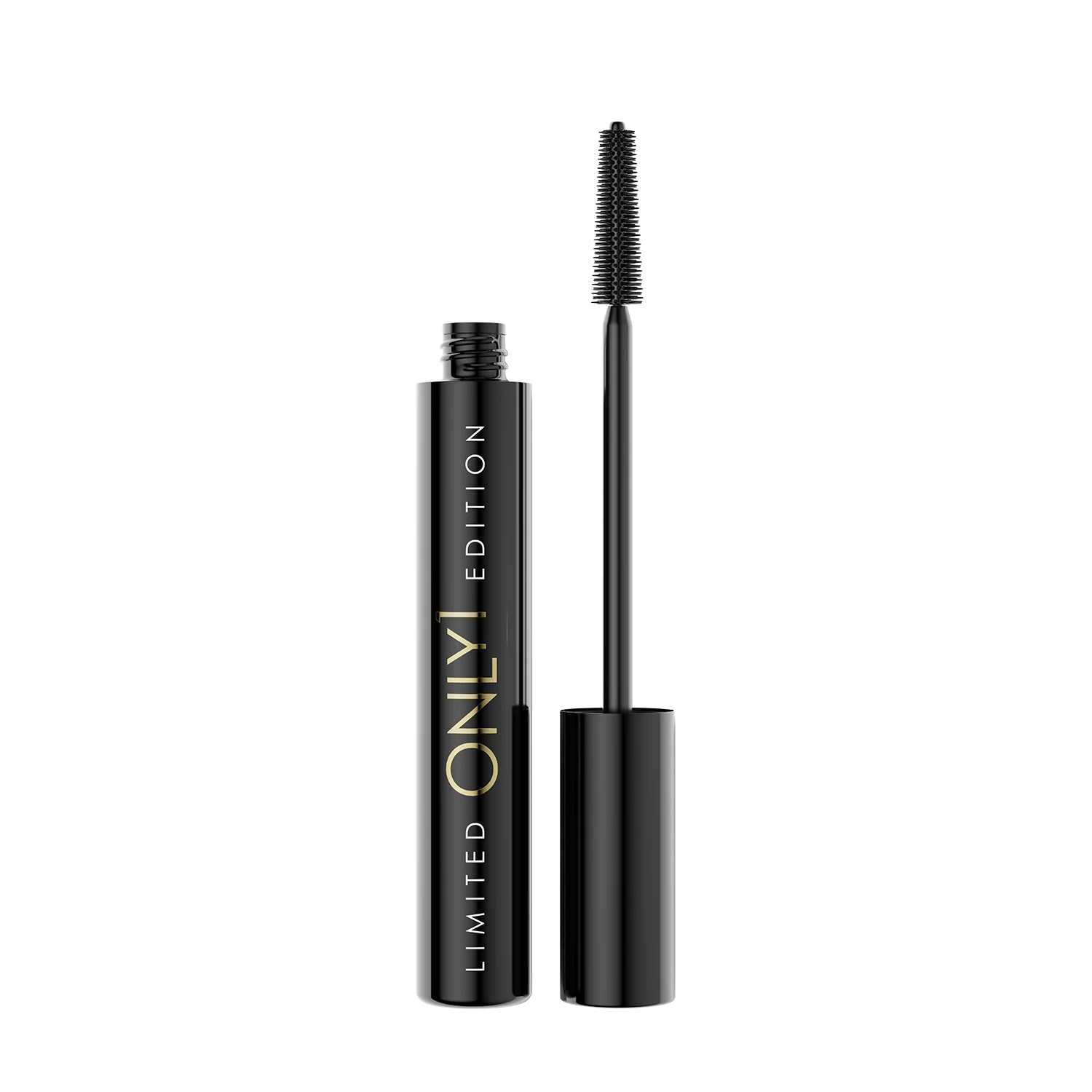 A black mascara tube with a wand applicator, labeled "ONLY1 Limited Edition."